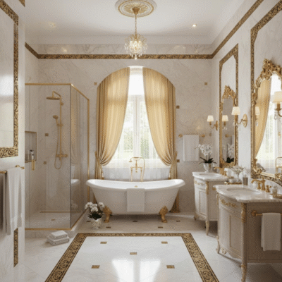 Phòng tắm trong thiết kế biệt thự phong cách tân cổ điển