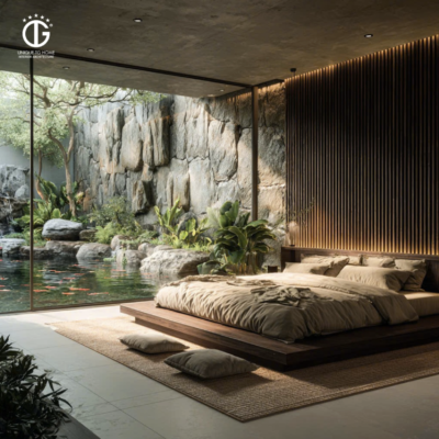 Nội thất xanh gỗ tự nhiên